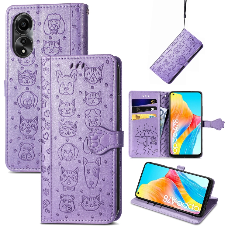 ART ANIMALS Oppo A78 lila pénztárca tok termék 2. képe