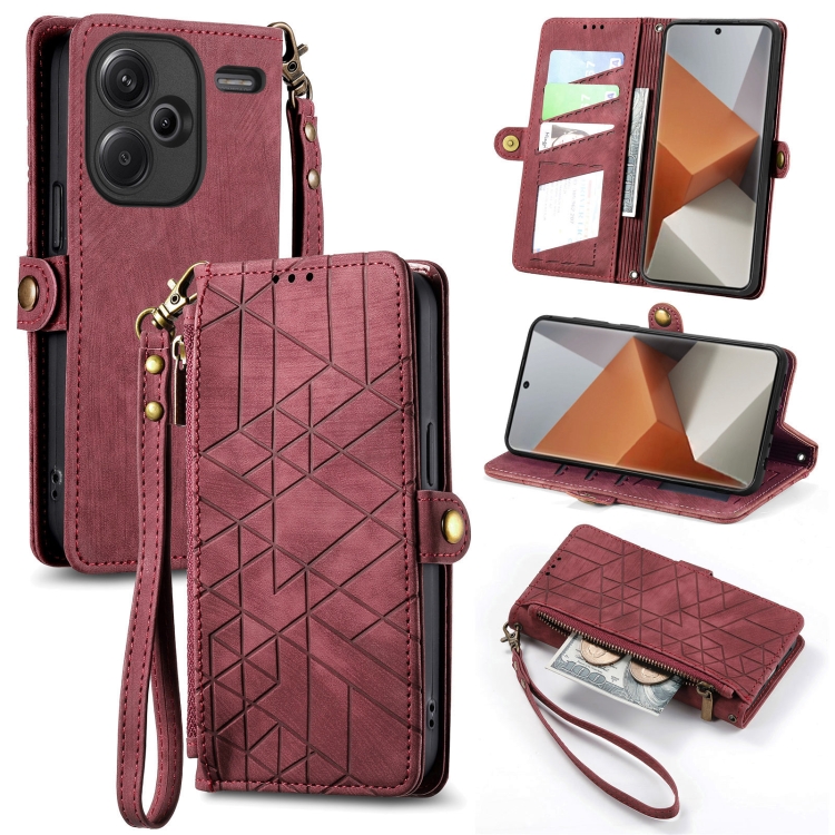 GEOM Wallet tok Xiaomi Redmi Note 13 Pro+ 5G piros telefonhoz termék 2. képe
