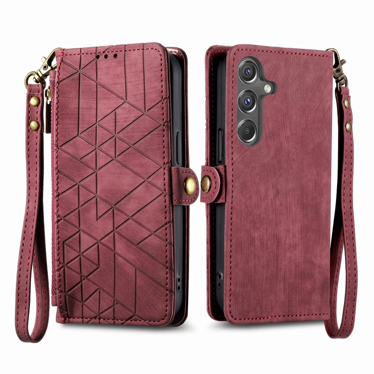 GEOM Wallet tok Samsung Galaxy A15 / A15 5G piros telefonhoz akciós termékkép 1