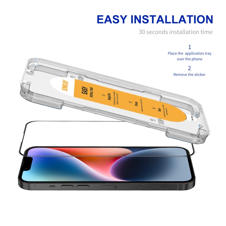 ENKAY 3D Edzett védőüveg Apple iPhone 14 telefonhoz termék 2. képe