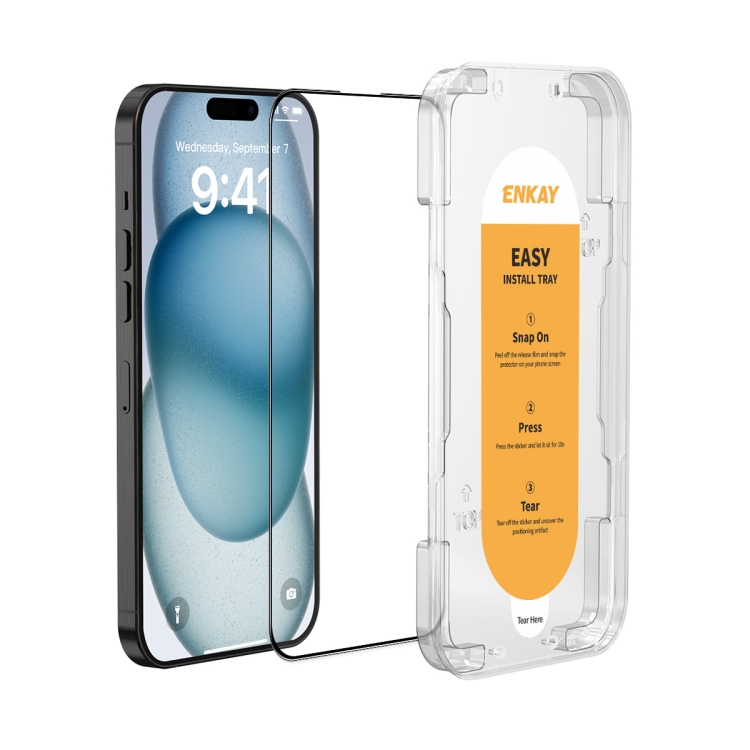 ENKAY 3D Edzett védőüveg Apple iPhone 15 Plus / iPhone 16 Plus készülékhez akciós termékkép 1