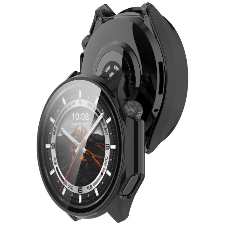 PC FULL COVER Műanyag borítás üveggel a OnePlus Watch 3 fekete termék 2. képe