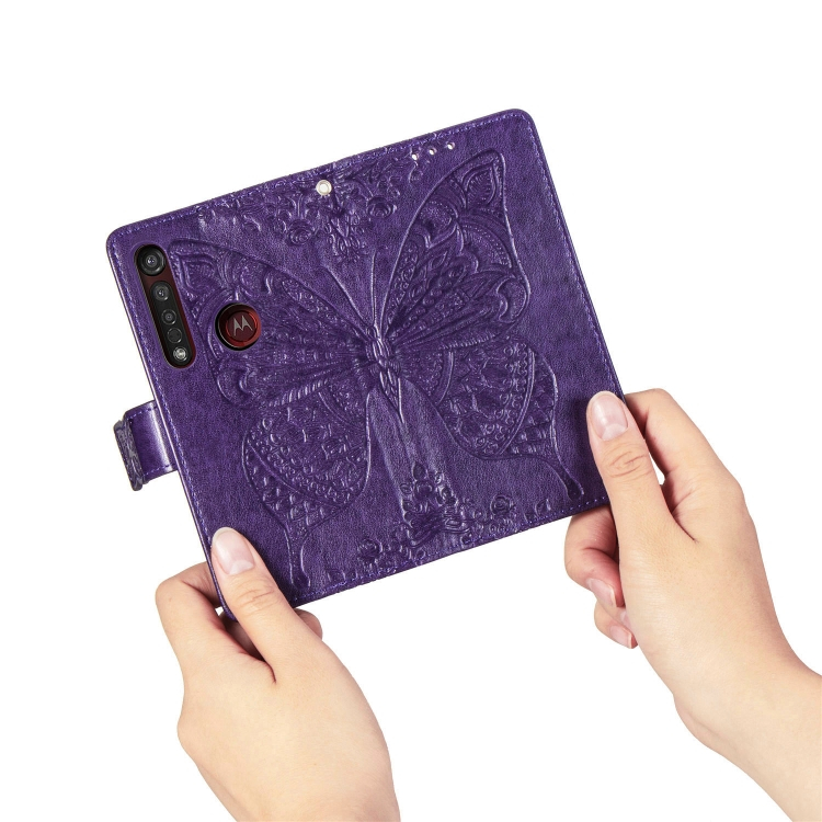 ART Peňaženkový Motorola Moto G8 Plus BUTTERFLY fialový termék 2. képe