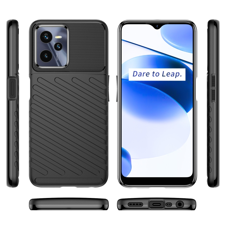 THUNDER Védőburkolat Realme C35 fekete termék 2. képe