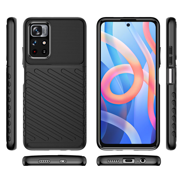 THUNDER Védőburkolat Xiaomi Poco M4 Pro 5G / Redmi Note 11S 5G fekete termék 2. képe