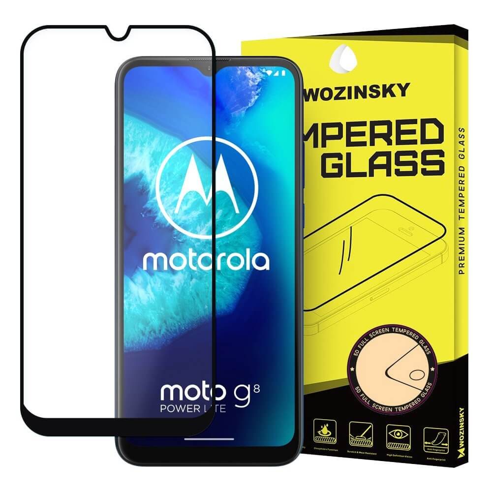 3D edzett üveg Motorola Moto G8 Power Lite fekete akciós termékkép 1
