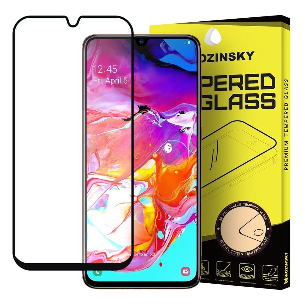 3D Edzett üveg Samsung Galaxy A70 fekete akciós termékkép 1