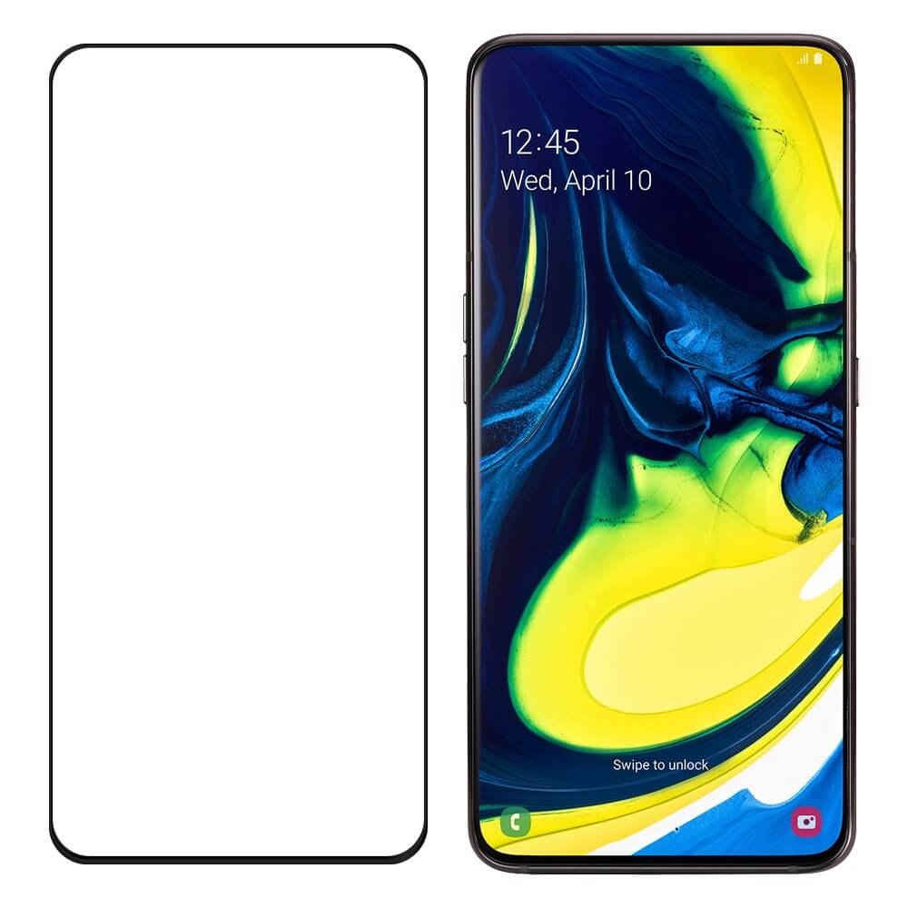 3D Edzett üveg Samsung Galaxy A80 fekete akciós termékkép 1