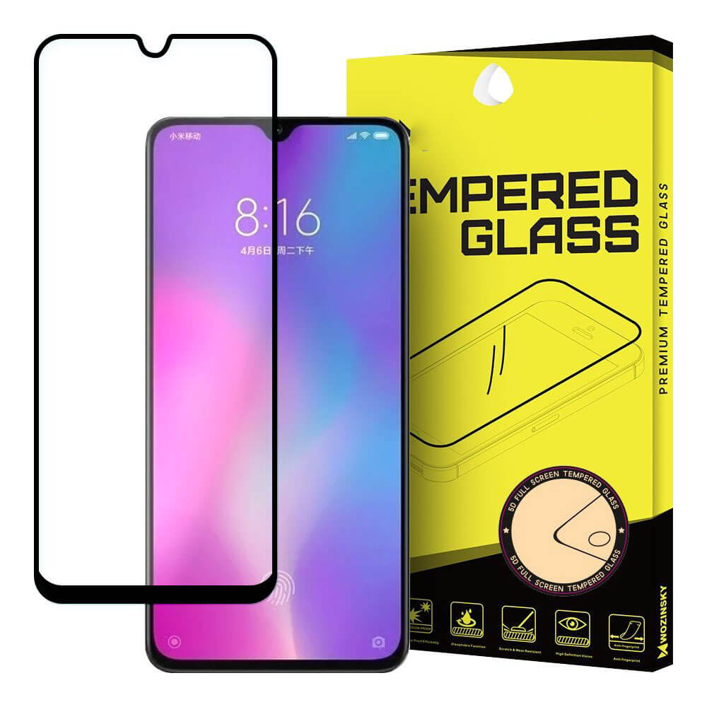 3D edzett üveg Xiaomi Mi 9 Lite fekete akciós termékkép 1
