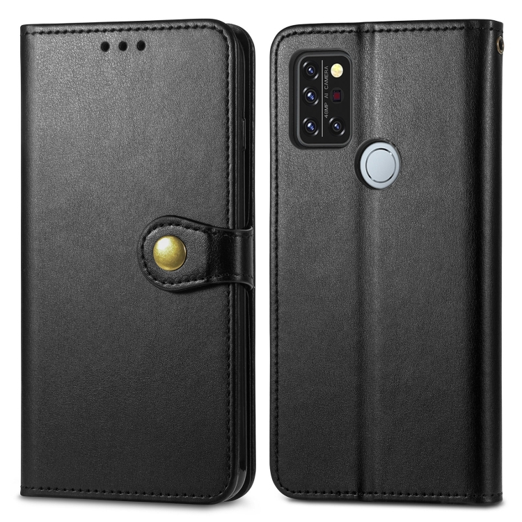 LEATHER BUCKLE Wallet Umidigi A9 Pro fekete akciós termékkép 1