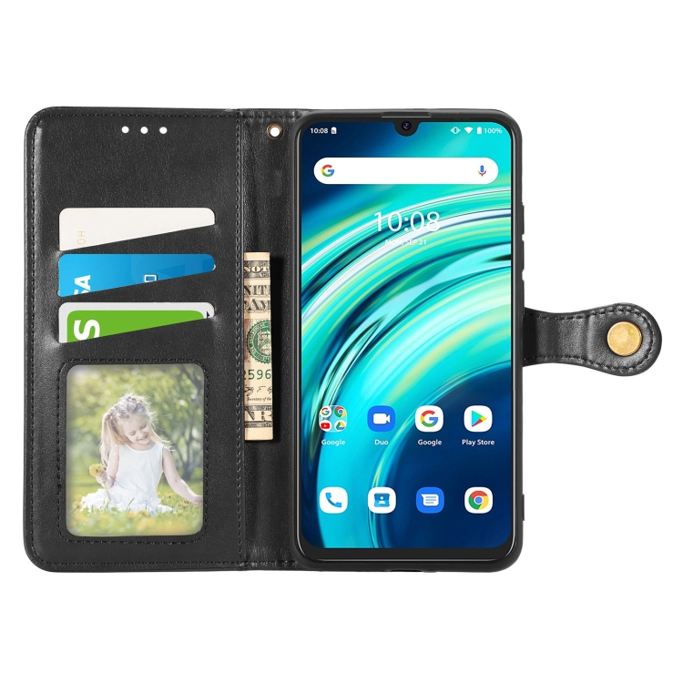 LEATHER BUCKLE Wallet Umidigi A9 Pro fekete termék 2. képe