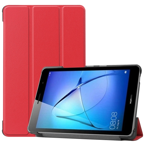 LEATHER Flip tok Huawei MatePad T8 piros akciós termékkép 1