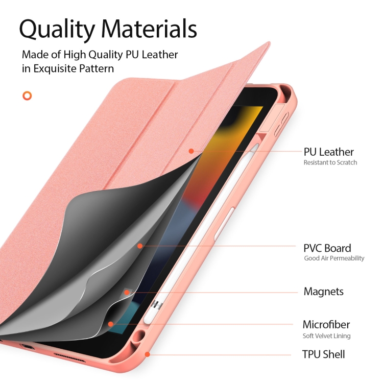 DUX DOMO Flip tok Apple iPad 2025 / iPad 2022 rózsaszín termék 2. képe