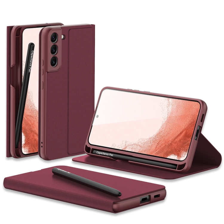 GKK PEN Flip borító tollal Samsung Galaxy S22 Plus 5G bordó akciós termékkép 1
