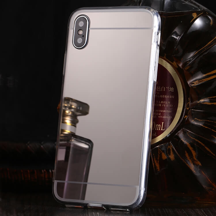 Apple iPhone XS Max tükör szilikon borítás fekete termék 2. képe