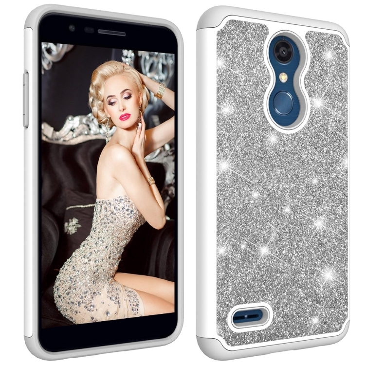 Glitter Powder Ochranný Gumi Obal LG K30 strieborný akciós termékkép 1